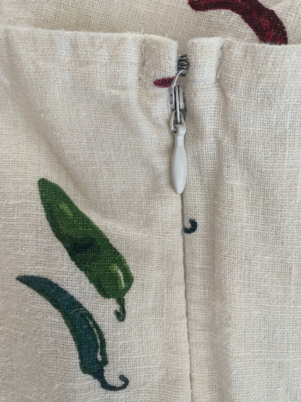 Abercrombie & Fitch Linen Cotton Chili Pepper Dress Pockets Smocked Back L - Picture 13 of 14